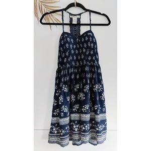 AMERICAN RAG Navy Blue Corset Babydoll Dress